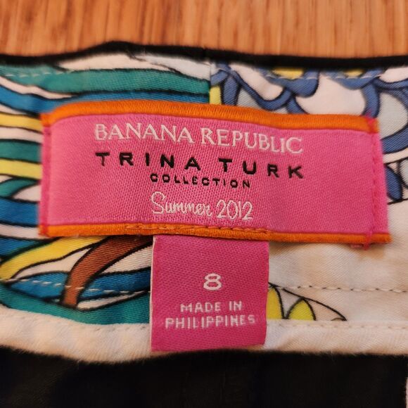 Trina Turk-Banana Republic Stretch Short Black Chino Tailored Shorts, Sz 8 - Picture 3 of 8